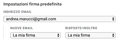 impostazioni della firma gmail