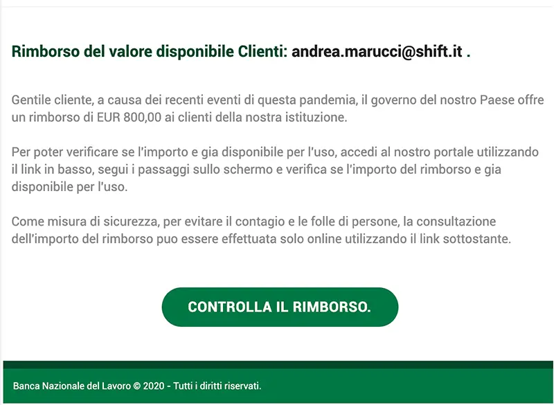 Phishing su BNL