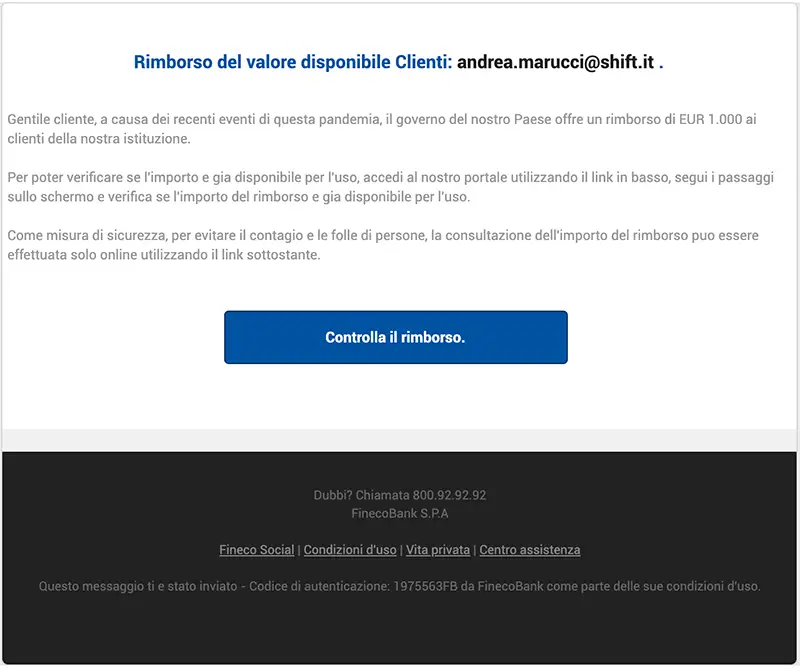 Phishing su Fineco