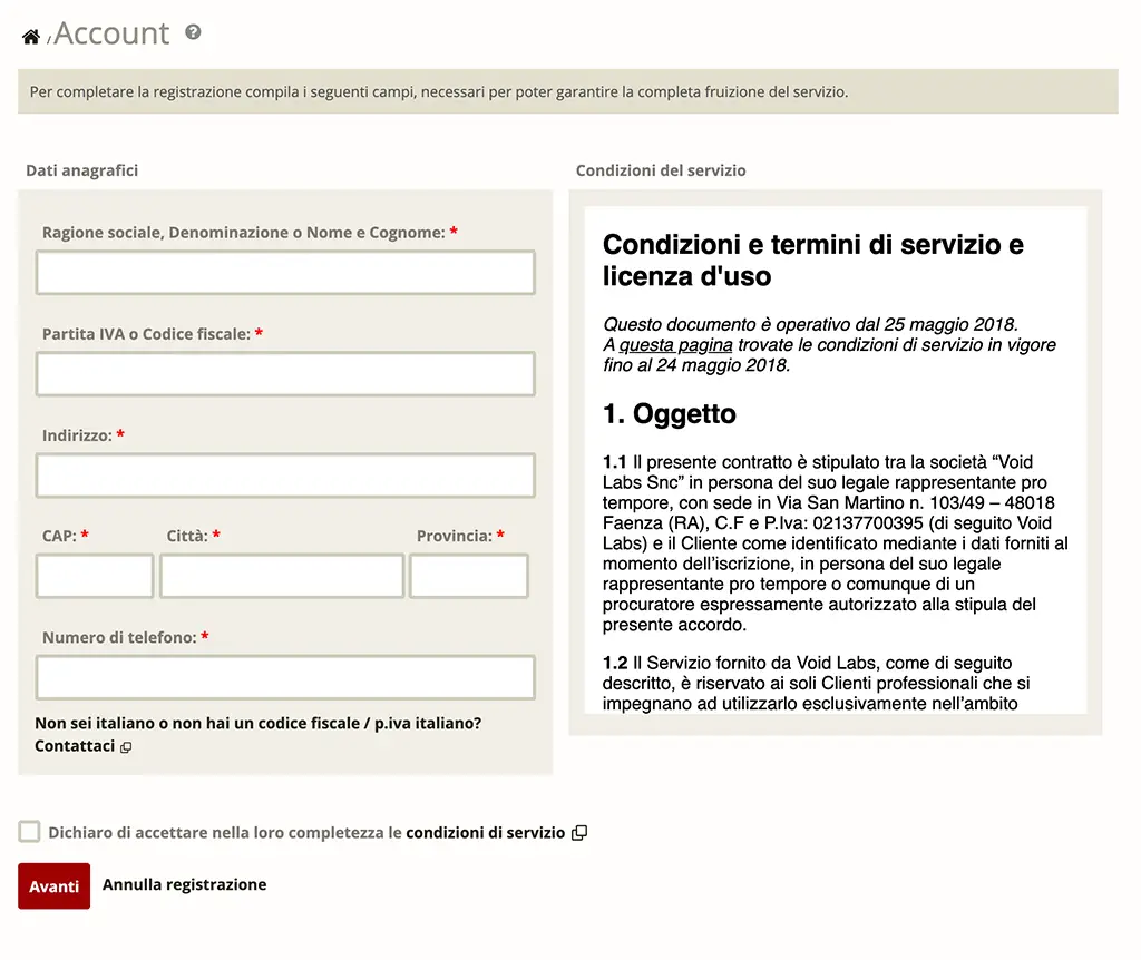 registrazione voxmail