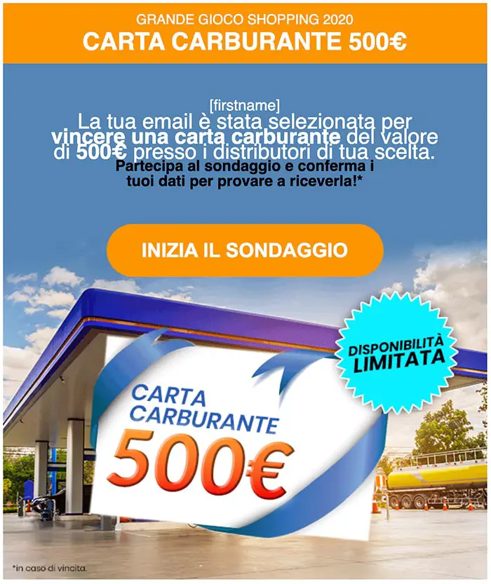 Carta carburante da 500 Euro