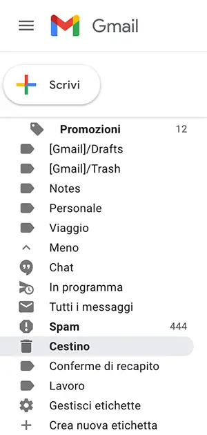 Recuperare email cancellate Gmail