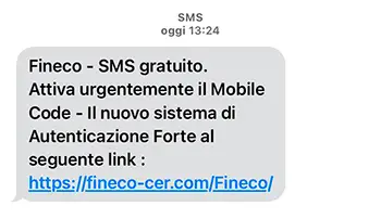 Fineco sms vishing