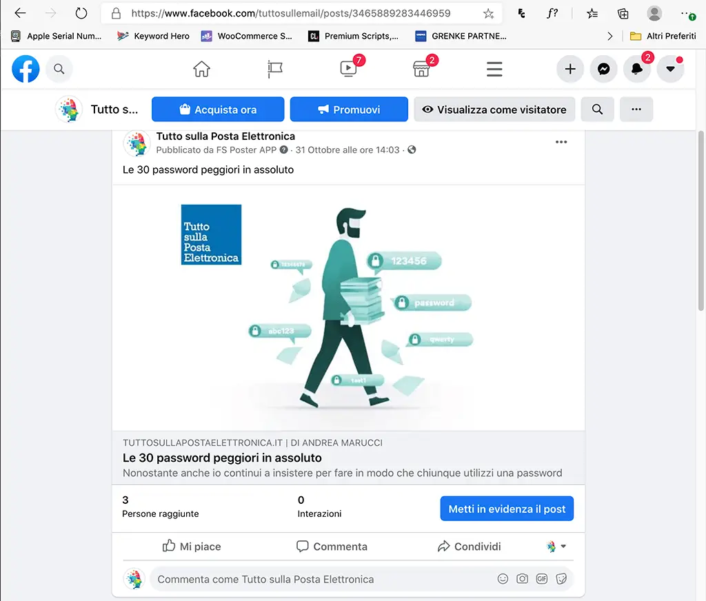 Come mandare via email un link di un post Facebook