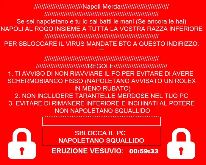 ransomware razzista contro napoli