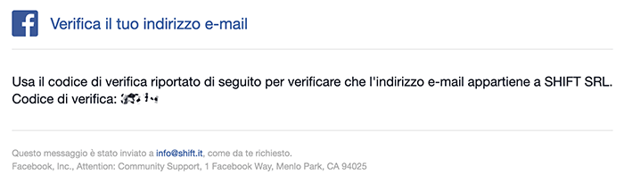 Telefonata di verifica da Facebook