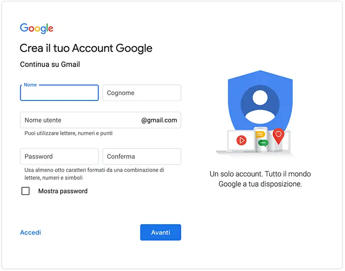 Account Gmail già in uso