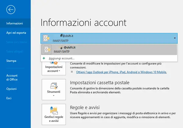 indirizzo email su Outlook