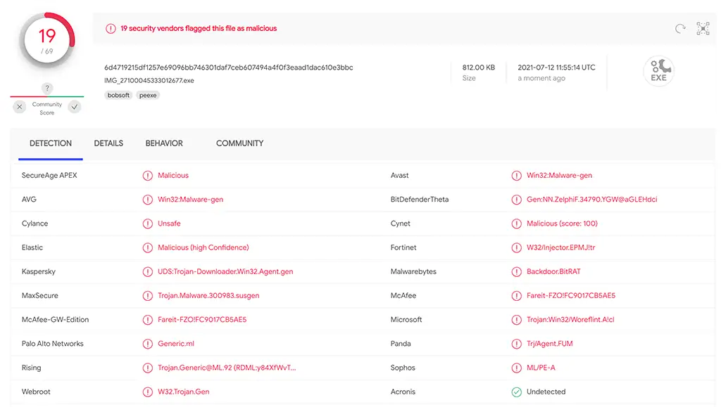 virus email copia di pagamento