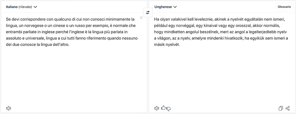 deepl traduzione email ungherese