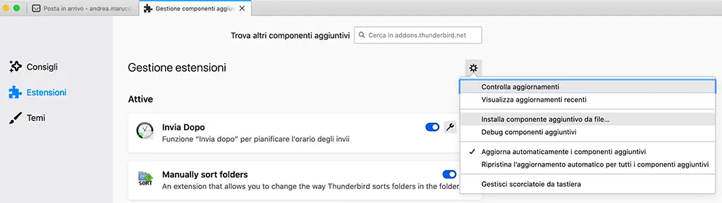 installare plugin in thunderbird