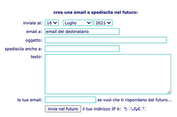 Mailnelfuturo per inviare un'email nel futuro