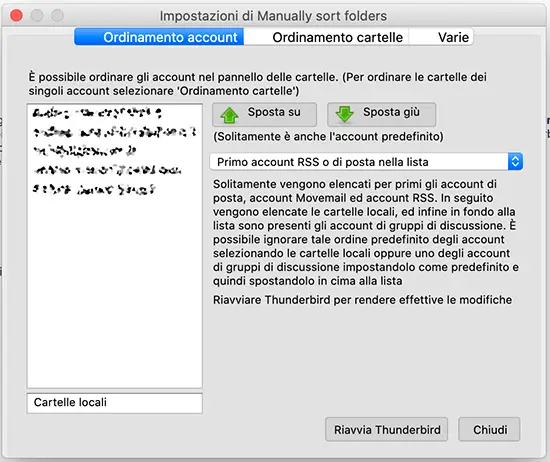 organizzare le caselle email in Thunderbird