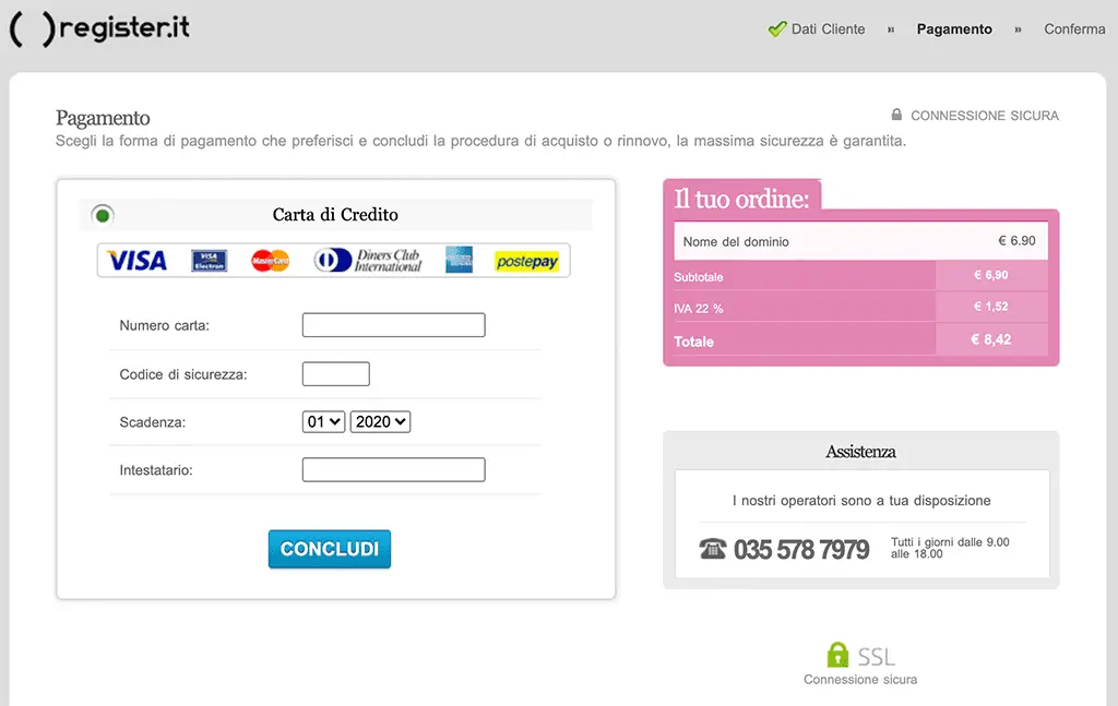 Email di register con sospensione dell'account