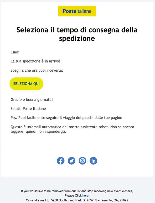 Abbiamo bisogno della tua conferma per spedire il tuo ordine