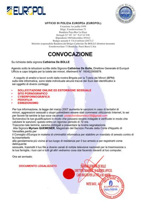 Convocazione Europol