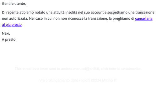 Transazione Sospetta Rilevata