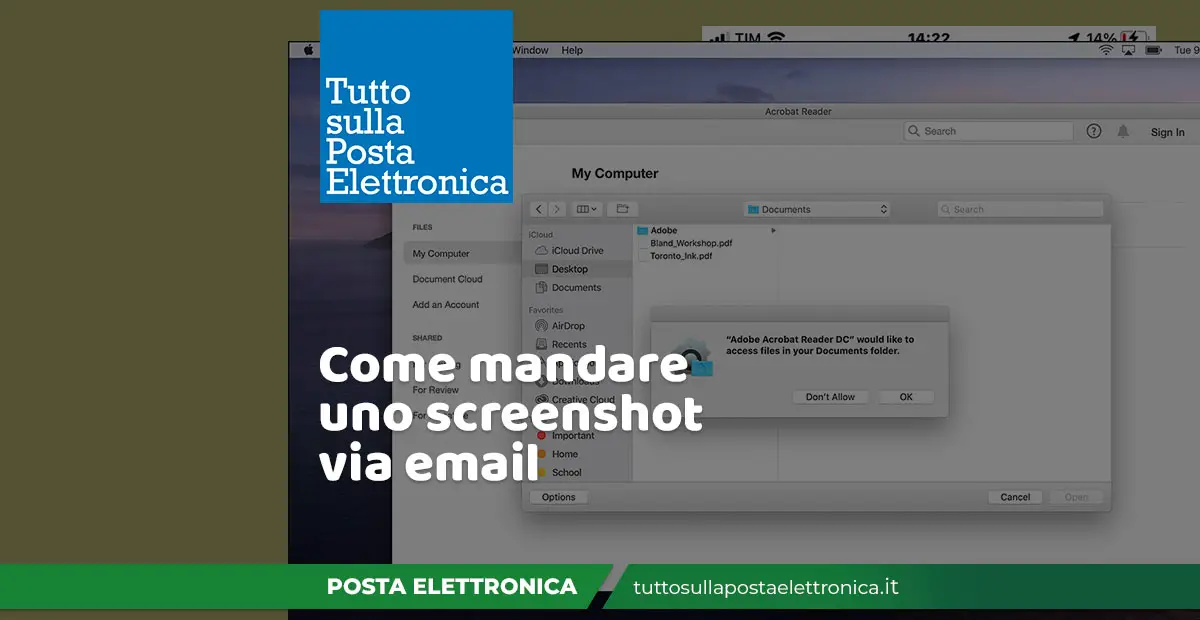 Come mandare uno screenshot via email