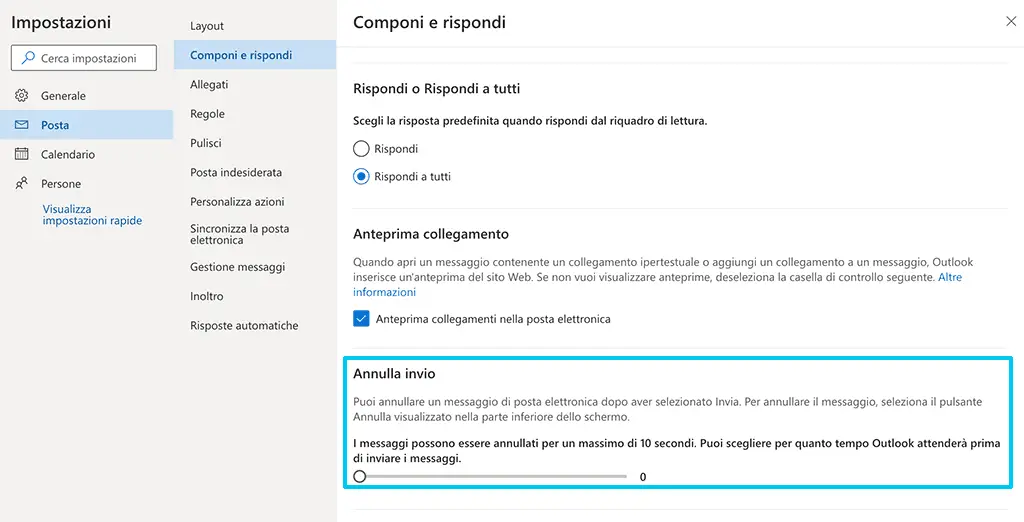 Come cancellare o annullare un'email inviata con outlook.com o outlook.it