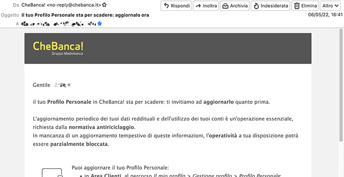 email reale di chebanca