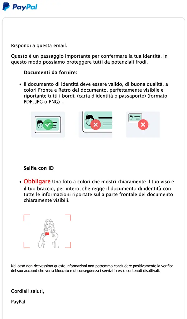 truffa paypal documento d'identità