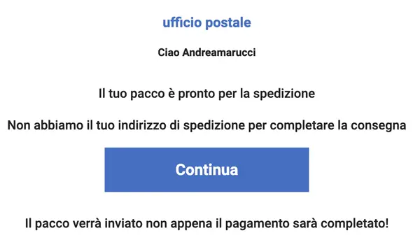 Il tuo pacco è pronto per la spedizione