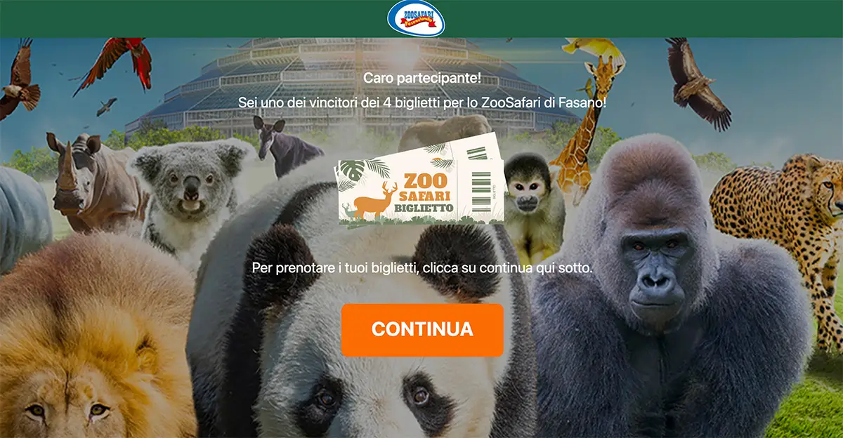 truffa zoosafari fasano biglietti omaggio