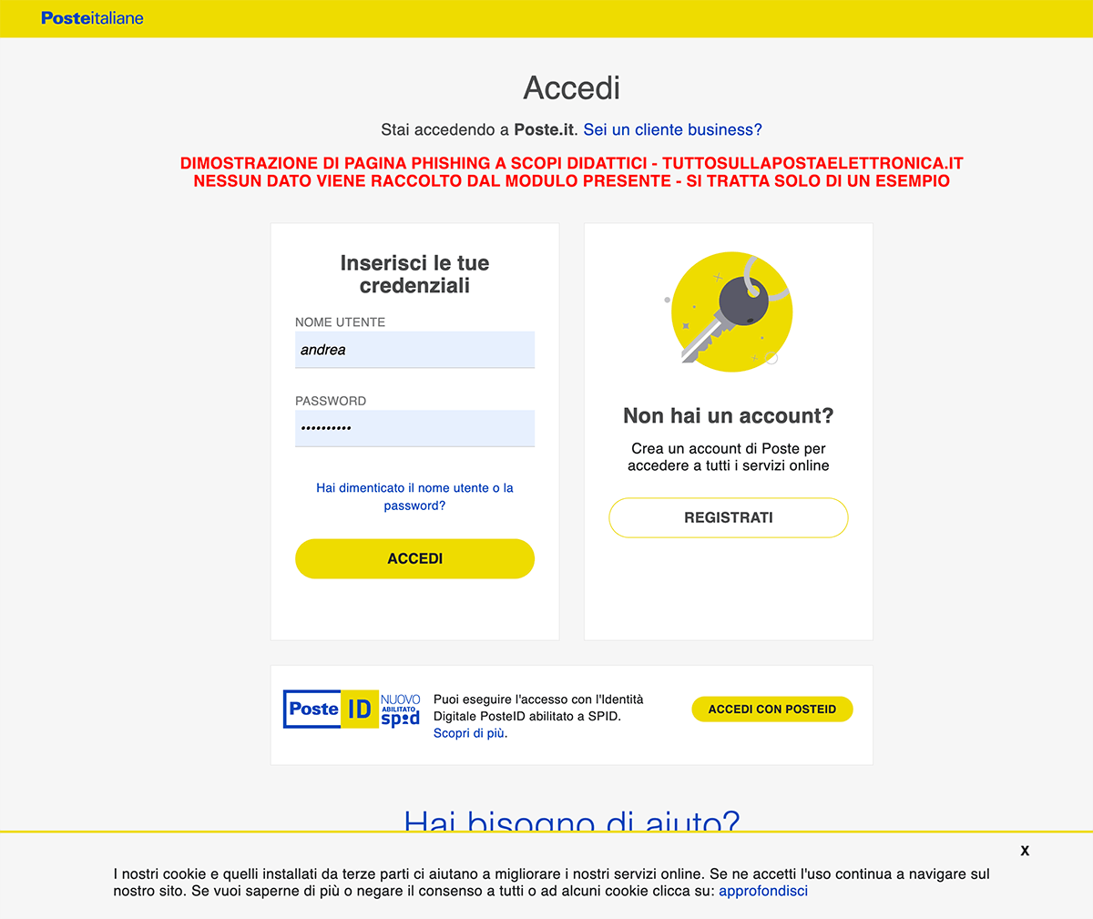 Esempio phishing